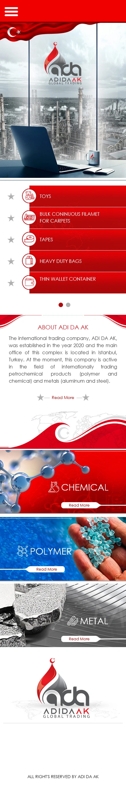 AdiDaAk General Trading Company Website Design