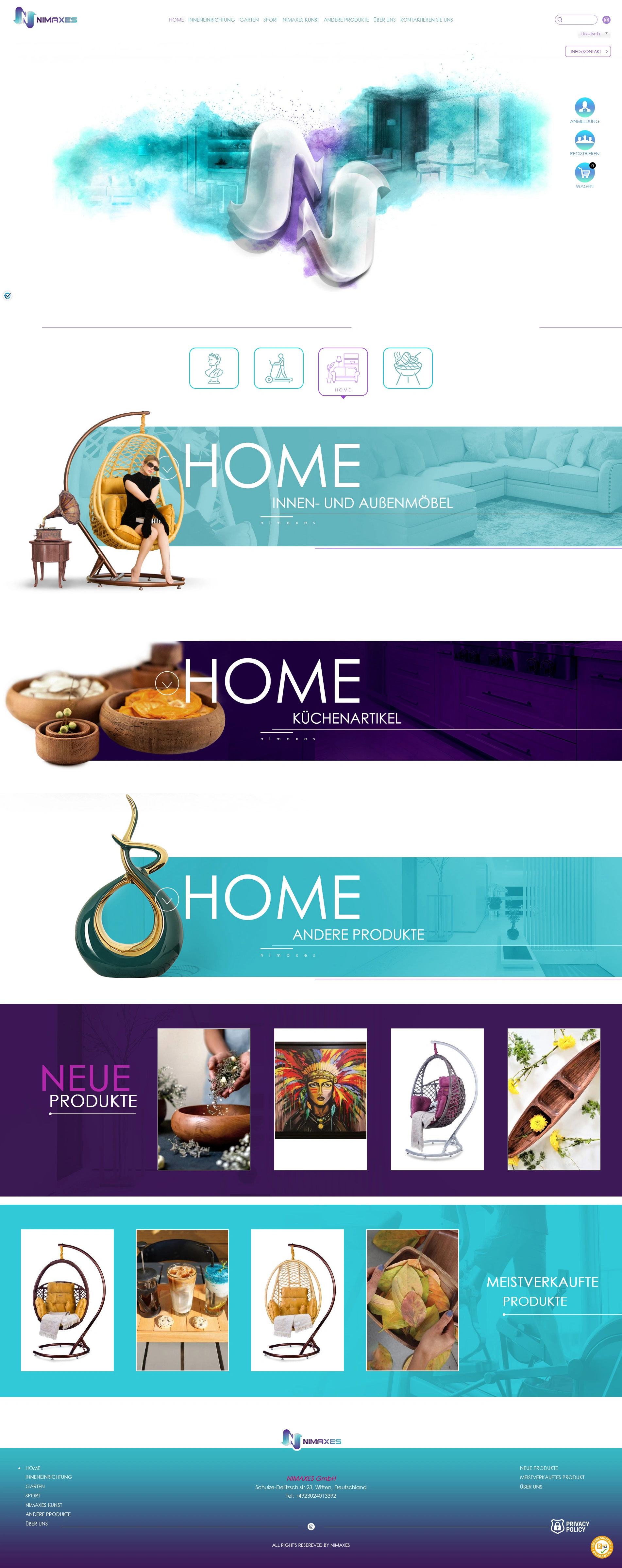 NIMAXES ONLINE SHOP WEBSITE DESIGN